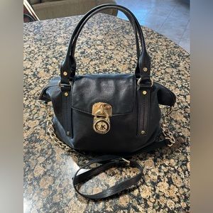 Michael Kors Black Leather Shoulder/Crossbody Bag